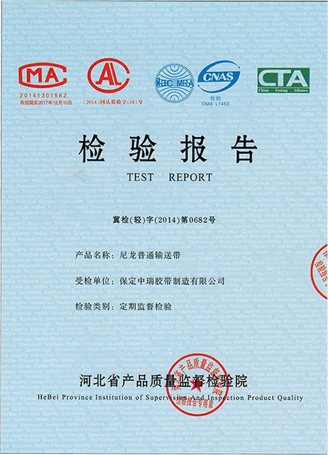尼龙普通输送带检验报告